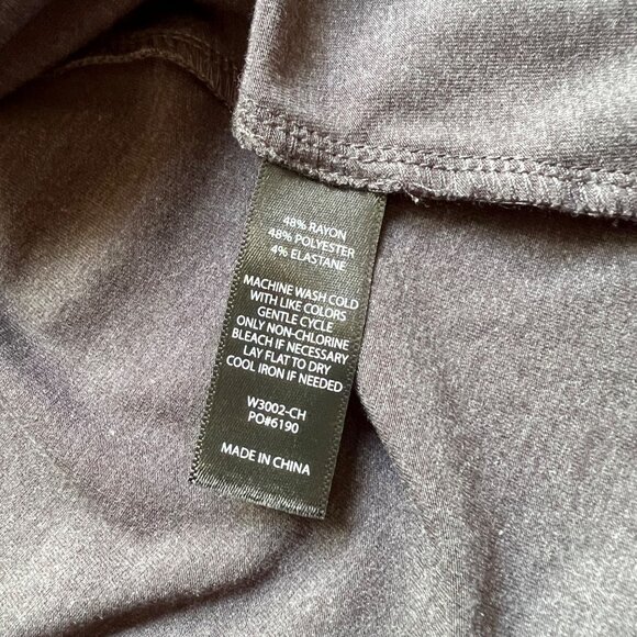 Betabrand Size XXL Charcoal Gray Karen Stretch Side Tie Long Sleeve Wrap Top - Picture 8 of 16